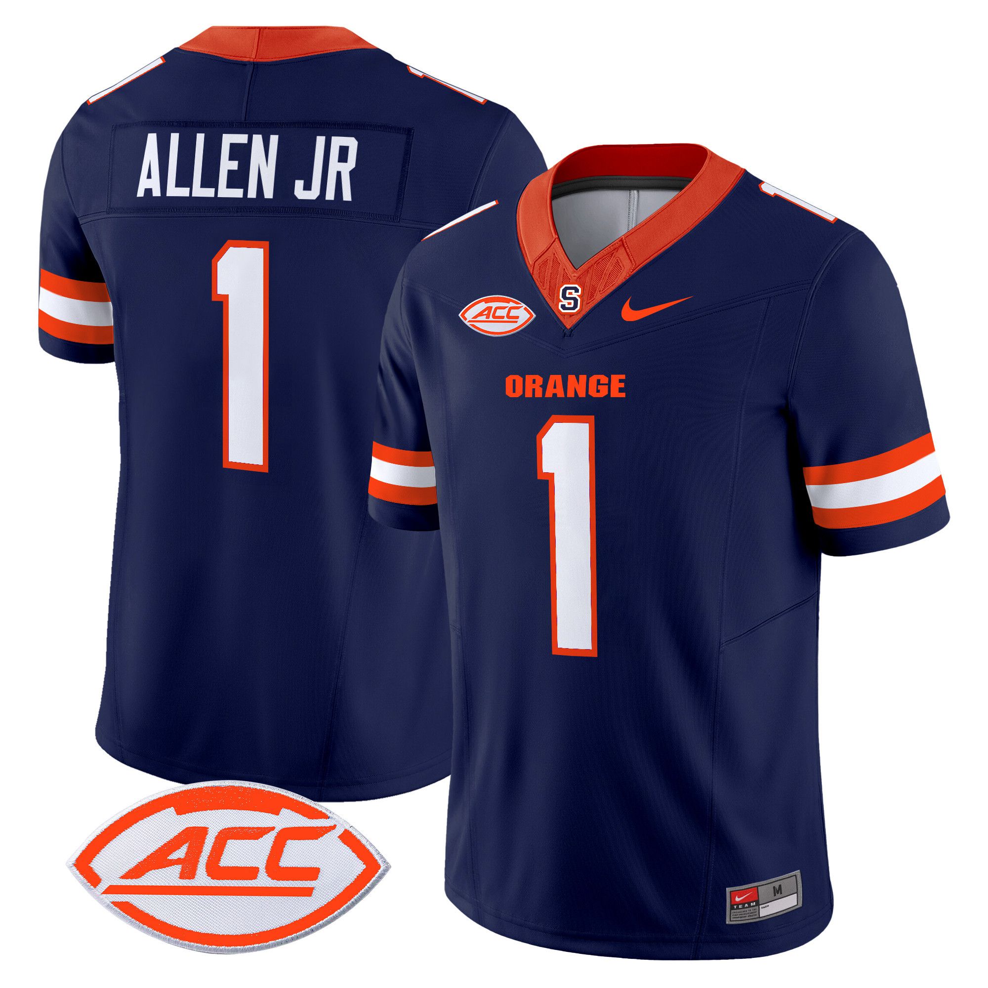 Men Syracuse Orange #1 Allen jr Blue Nike 2024 Vapor Limited NCAA Jersey style 1->ncaa teams->NCAA Jersey